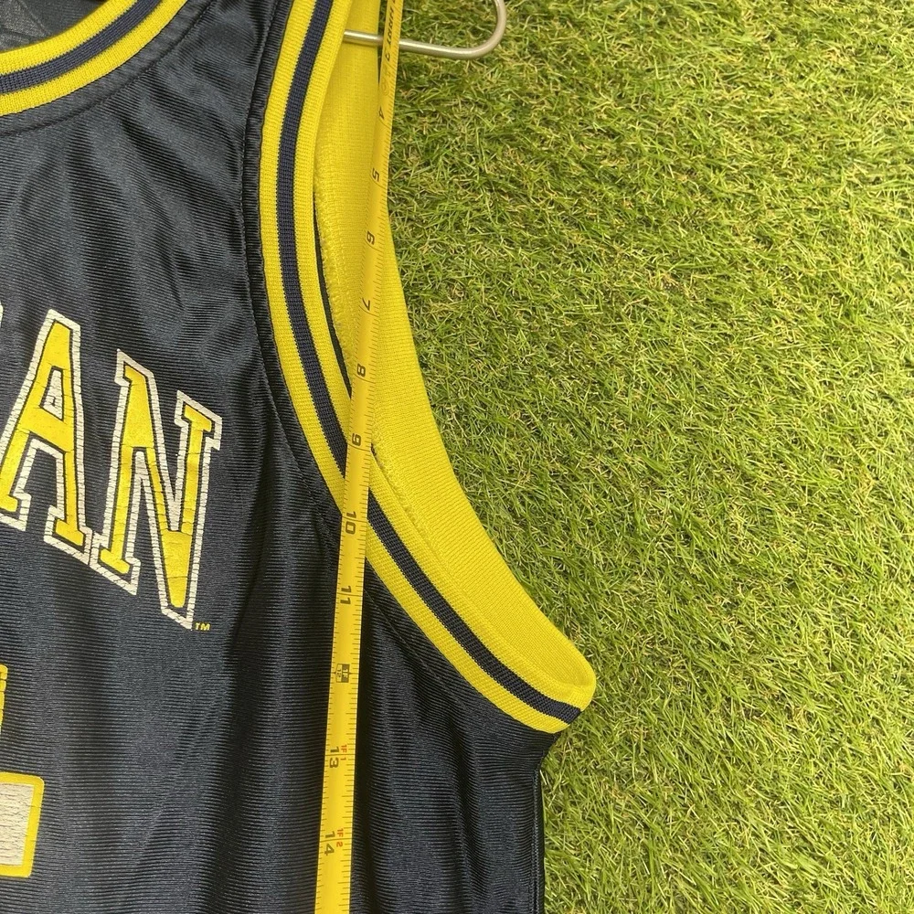 Vintage Michigan Wolverines Apex One Jersey Mens Large Blue NCAA Basketball 90s